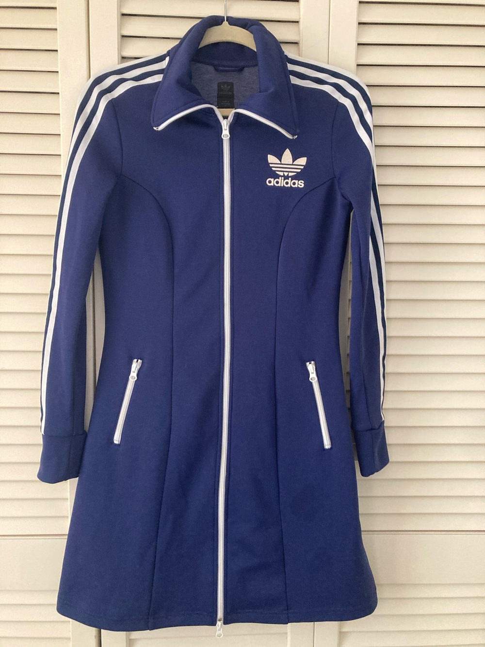 adidas Europa Navy Blue Vintage Y2K Track Zip Dress/Coat 💙